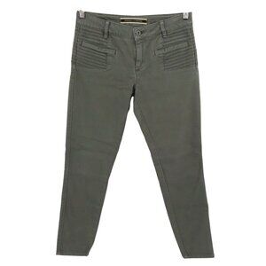 Daughters of the Liberations Womens 27 Moto Skinny Straight Green Jeans Pants